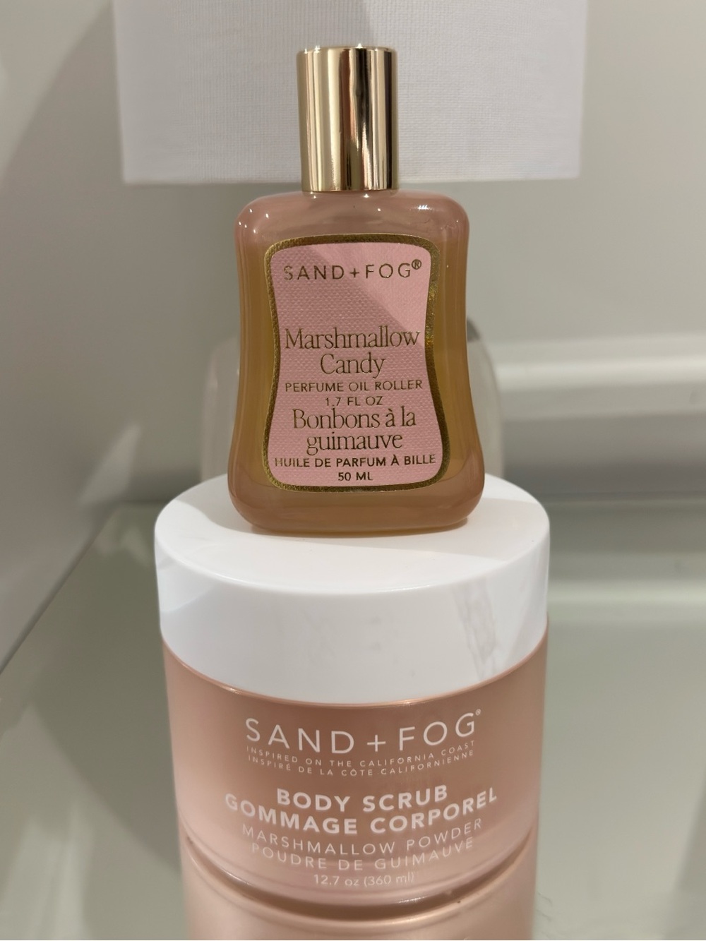 🎠🩰🤍 Marshmallow Powder Body Scrub & Marshmallow Candy Oil 2 Piece Gift Set NWT